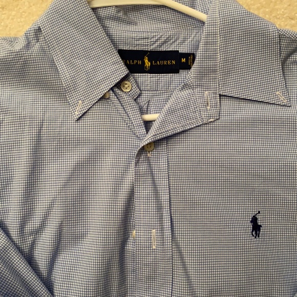 Polo blue white checkered dress shirt - Picture 1 of 2